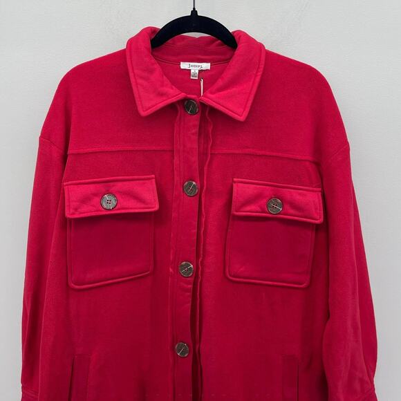 Jodifl The Herbie Red Button‎ Up Fleece Jacket - Picture 3 of 5